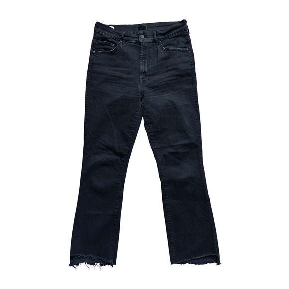 MOTHER Denim - MOTHER Insider Crop Step Fray Jeans 30‎ Not Guilty Black Bootcut